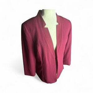 Kensie Women's Fuchsia Corpcore Blazer jacket 3/4 sleeve open front Lined SZ M